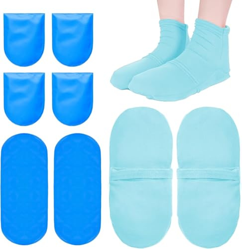 Chaussettes Thérapeutiques Réutilisables avec Gel Froid et Chaud pour Pieds, Soulagement Douleur Fasciite Plantaire Neuropathie Chimiothérapie, Pack de Glace pour Chevilles Talons