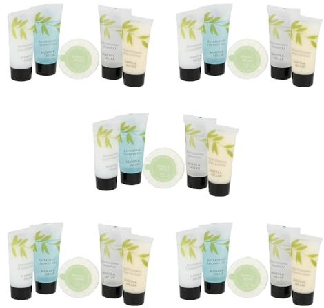 Mason & Miller - Shower Gel, Shampoo, Soap, Conditioner and Body Lotion (5 x 20ml) 25 pcs