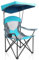 HIGH POINT SPORTS Silla de camping plegable con toldo hasta 160 kg, silla de pesca plegable con sombrilla y soporte para bebidas, silla plegable con techo para exteriores, playa, terraza