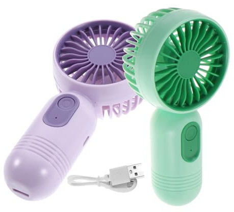 TOPBATHY 2pcs Mini Handheld Fan Usb Rechargeable Portable Cooling Fan for Travel Lightweight Personal Ergonomic Design for Indoor and Outdoor Use