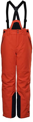 killtec Jungen Funktionshose/Skihose mit abzippbarem Latz, Schneefang und Kantenschutz KSW 79 BYS SKI PNTS, dunkelorange, 140, 37310-000