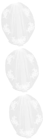 Beaupretty 3St Hochzeitskleider Brautkleider für die Braut kurz Kostüme für Mädchen Kamm Haarklammer Schleier für die Braut kurzer Brautschleier Blumenmädchen Kleidung Schal
