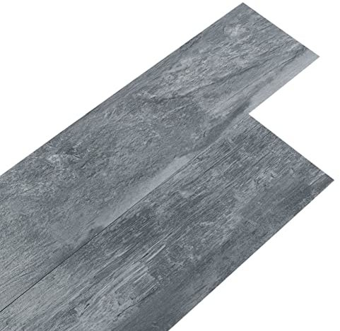 INMOZATA 5m²/36Pcs Self-Adhesive Vinyl Flooring Planks Floorboard Planks Waterproof Floor Wall Stickers for Kitchen Bathroom Home Floor Tile (Grey Wood Grain)