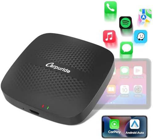 2024 Carpuride Wireless Carplay Android Auto Wireless Adapter UK,Converts Factory Wired CarPlay A-Auto to Wireless Adapter Dongle Magic Box for Cars Fit for Apple 10+ Android 11+ Phones