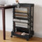 COVAODQ Bücherregal,Abnehmbarer Mobiler Bücherregalwagen,Bücherregal klein,Geeignet für Schule, Arbeitszimmer, Wohnzimmer, Schlafzimmer（Schwarz）
