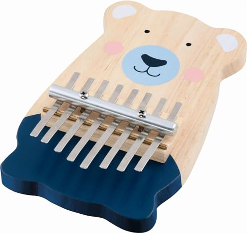 goki 61872 - Kalimba mit Bärenmotiv für Kinder, Daumenklavier, Holz und Metall, 8 Töne, Musikalisches Spielzeug zur Förderung des musikalischen Talents, Bär, 19cm x 12cm, ab 5 Jahre