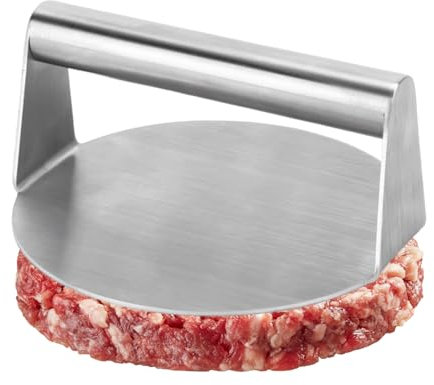 XIKAYA Burgerpresse 6,3 Zoll vergrößerte, 16cm Runder Edelstahl Burger Smasher, 2mm Verdickte Edelstahl Smash Burger, für Smash Burgerpresse, BBQ-Fettpresse, Pastetenpresse