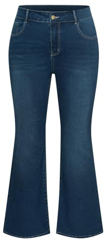Hanna Nikole Women's Plus Size Bootcut Jeans High Waist Bell Bottom Jeans Stretchy Bootcut Jeans Stretch