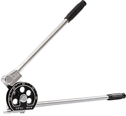 HUSPOO Curvatubi 5/8 pollici, 0-180°, piegatubi per tubi in rame, acciaio inox, alluminio e ferro, argento