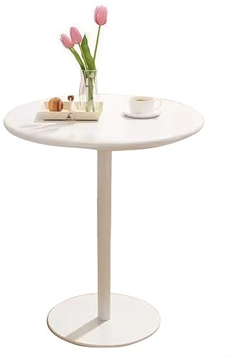 TWHZSAI Moderner Tisch mit Metalleisenplatte und Metallfuß, Couchtisch, Stehtisch für 2–4 Personen, runder Esstisch (Größe: 60 x 104 cm)