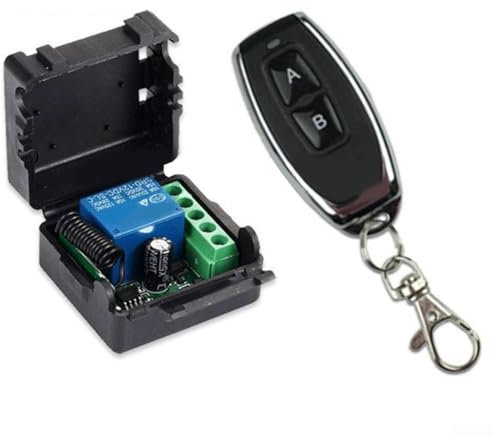 HEBEOT 433 Mhz Telecomando Senza Fili Interruttore Relè Ricevitore Modulo Con Trasmettitore Wired Free DC12V Telecomando Per Operare Dispositivi Elettrici Senza Sforzo (1 trasmettitore)