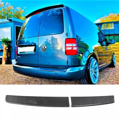 For Auto Perfectionists UK Rear Twin Barn Door Roof Spoiler Compatible With VW Caddy & Maxi Van Sportline 2003-2020 ABS Carbon Fibre