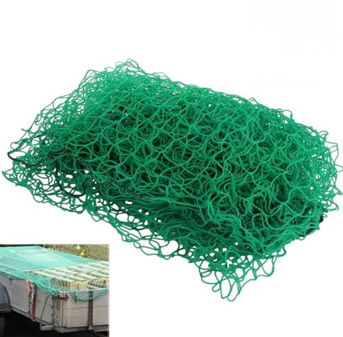 LDXDRU Cargo Net for Pickup Truck, 2.7 x 3.7M Trailer Luggage Netting with 15pcs Hooks, Heavy Duty Bungee Net Roof Rack Luggage Rack Cargo Net for Car Boat Van Trailer