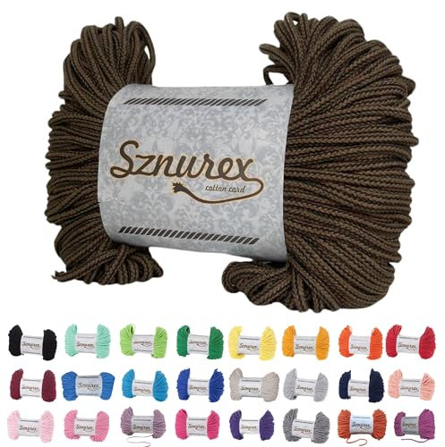 Makramee Garn 5mm x 100m Baumwollschnur Perfekt für DIY, Garn für Makramee-Schnur über 50 Farben Oeko-TEX Zertifiziert - Baumwollkordel (Camouflage-Farbe mit Braun, 5mm/100 Meter)