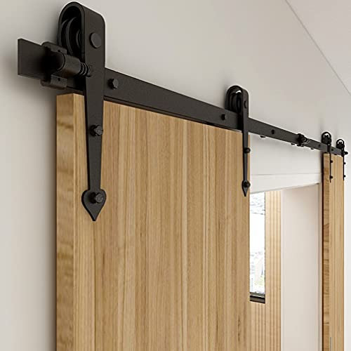 9,6 m schwarze Holz-Schiebetür-Schienensystem für doppeltes herzförmiges Schienensystem