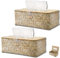 Seagrass Tissue Box, 2 Stück Tissue Box, Dekorativer Gewebter Papierhalter, Taschentuchspender, Gewebter Tissue Halter, Kosmetiktücher boxs, für Restaurant Wohnzimmer Schlafzimmer, Weiß Abwischen