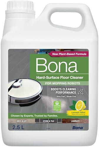 Bona - Nettoyant Sols Durs Bona pour Robots Laveurs 2,5L - Produit Robot Laveur Sol - Detergent Robot Laveur - Produit Robot Aspirateur Laveur Sol