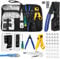 RJ45 Crimp Tool Kit, Ethernet Crimping Tool Kit for Pass Through RJ45 Connectors with 50 PCS Cat 6 Connectors, Network Cable Tester Wire Stripper and Wire Cutter, CAT5 Cat5e Cat6 Crimping Tool Kit