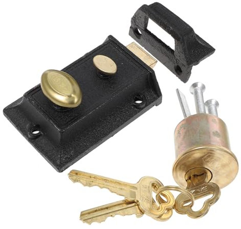 Tofficu 1 Set Di Doppia Serratura Di Sicurezza Vintage Per Porte Serratura Antica A Catenaccio Serratura Di Sicurezza Per Porte Interne Serratura Antifurto Per Porte Serrature Per