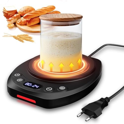 MQUPIN Sauerteig Starter Warmer,21-49°C mit 1°C Regelung & 24h Timer | Professionelles Brotbacken Werkzeug, schafft die ideale Temperatur zur schonenden Sauerteiggärung für perfekte Teigergebnisse