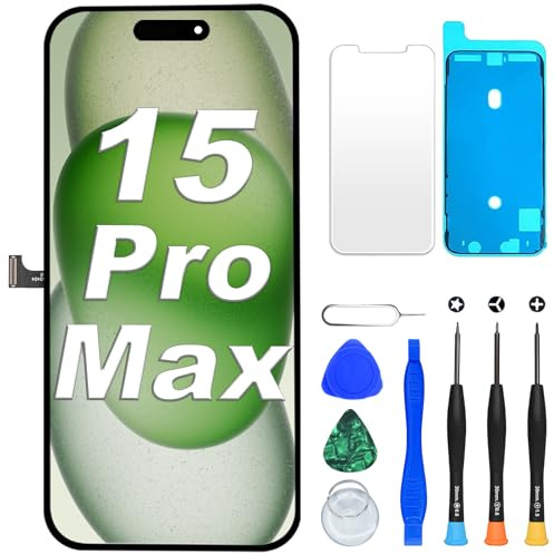 DIGI4U LCD Screen Replacement for iPhone 15 Pro Max, 6.7'' Truetone 3D Touch Display Digitizer Assembly, Small Notch, with Repair Tools for iPhone 15 Pro Max LCD