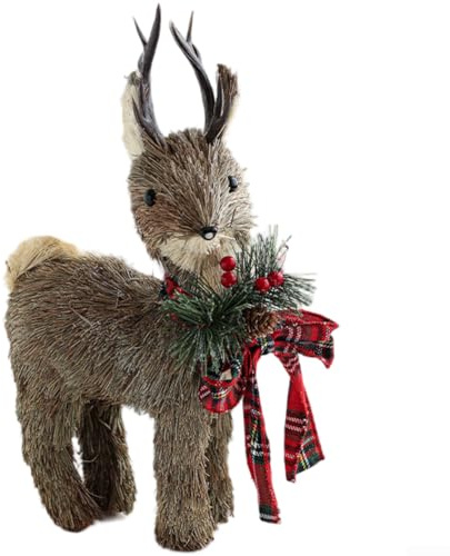 Leichte Schaumstoff-Elch-Plüschpuppe für Weihnachten, dekoratives Fenster und Tischplatte, mit modernem skandinavischem Stil für festliche Anlässe (grauer stehender Elch)