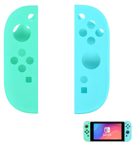 Quesuc 1 Paar Nintendo Switch 2 Schutzhülle Silikonhülle Hülle Links Rechts Anti-Rutsch Schutzschale Für Nintendo Switch 2 Blau Grü