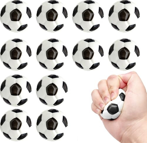 12 Stück Kleine Fussbälle, Softball Fußball, Mini Fußball Spiel | Schaumstoffbälle, Mini Sportbälle, Antistressball, Fußball Stressbälle für Kinder und Erwachsene