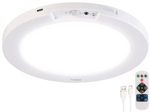 Luminea Akku Deckenleuchte: LED-Akku-Decken- und Wandleuchte, Bewegungssensor, Fernbedienung (Deckenlampe, LED Deckenleuchte, Küche)