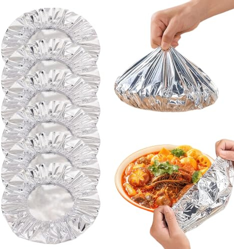 80 Stück Alufolie Isolierhaube, Alufolien Bögen für Lebensmittel,20 cm | Thermo Frischhaltebeutel Aus Aluminium,Wiederverwendbar, Geeignet für Zuhause, Partys und Picknicks Im Freien