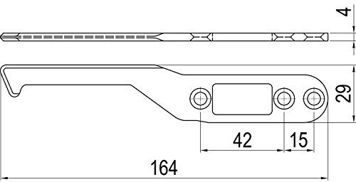 IMH-ABS Mitnehmerhaken SF, 164 x 29 x 4 mm, universal, DIN, schwarz verzinkt