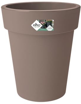elho Green Basics Top Planter Hoch 35 - Blumentopf für Außen - Ø 34.5 x H 41.0 cm - Braun/Taupe