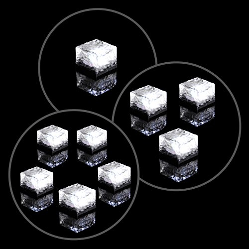 Solar Glasstein Pflasterstein Bodenleuchte Dekoleuchte mit 1 LED – 7 x 7 x 5cm – robustes Milchglas – mit Akku & Dämmerungssensor – weiß einzeln 3er 5er Set wählbar (Einzeln)