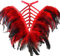 BBOHSS Damen Feder Body Harness Punk BH Gothic Riemchen Geschirr Flügel Burning Man Plus Size Frauen Zubehör (Weinrot)