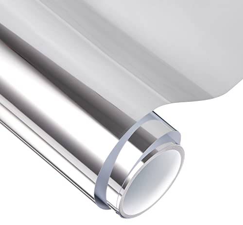 VINYL FROG Chrome Vinylfolie Plotter Silber Plotterfolie Vinyl 30,5 x 155cm Plotterfolie Selbstklebend für DIY-Geschenke, Tasse, Fenster, Keramik, Kunststoff