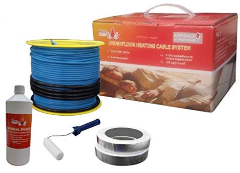 Nassboards Electric Underfloor Heating Cable System 200w – Tough Cable for Under Tiles & Laminate in Conservatory, Bathroom, Safe Insulation – Includes Installation Kit (Excludes Thermostat)