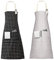 Vicloon Schürze, 2 Pack Kochschürze mit Zwei Taschen und Verstellbarem Nackenband, aus Baumwoll-und Leinenstoff, Machine-Washable, Latzschürze für Küche, Kochen, Backen (Beige/Schwarz)