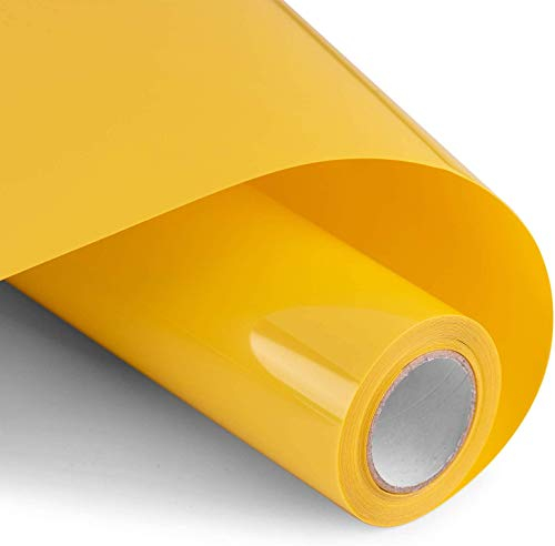 wintfarm Yellow Heat Transfer Vinyl,Htv Vinyl,Heat Transfer Vinyl Roll 12 x10ft,Vinyl Roll for Cricut,Heat Press Vinyl for DIY Craft Designs,HTV Iron on Vinyl for DIY T-Shirts Garments Bags