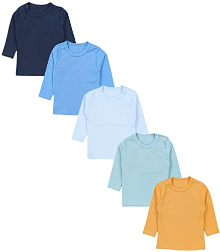 TupTam T-Shirt pour Bébés Garçon Manches Longues Pack de 5, Mix de Couleurs 7, 62