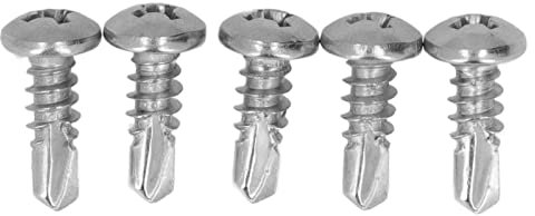 Selbstbohrschrauben-Sortiment-Kit 200 Stück M-4,2 x 13 mm Selbstbohrschrauben 410 Edelstahl selbstschneidende Cros-Rundkopf-Bohrschrauben