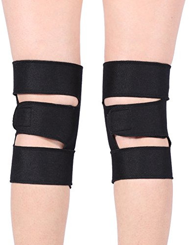 Self Heating Knee Brace, 1 Pair Tourmaline Heat Therapy Sleeve Support Thermal Warmers Magnetic Protective Belt for Women Arthritis Pain Relief Runing Meniscus Tear Joint Walking Tennis