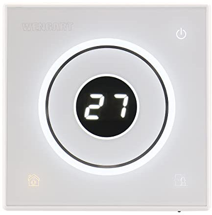 Wengart Smart Thermostat Pantalla táctil WG502,AC230V 30A calefacción por Suelo Radiante eléctrica con Sensor de sonda de 3 m Blanco