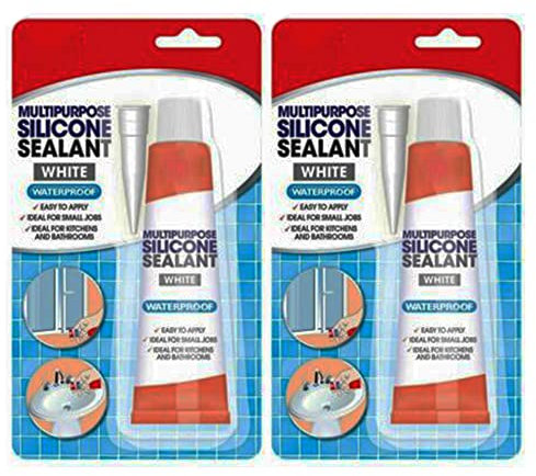 Waterproof Silicone Sealant White 70Gm Easy To Apply Ideal For Small Job Kitchen And Bathroom | General Purpose Silicone Sealant Pack of 2