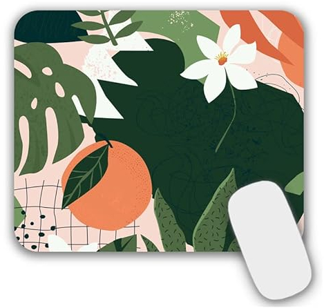 AOKSUNOVA Tapis de Souris pour Fille, Petit, Motif : 240 x 200 mm, Multicolore, Orange