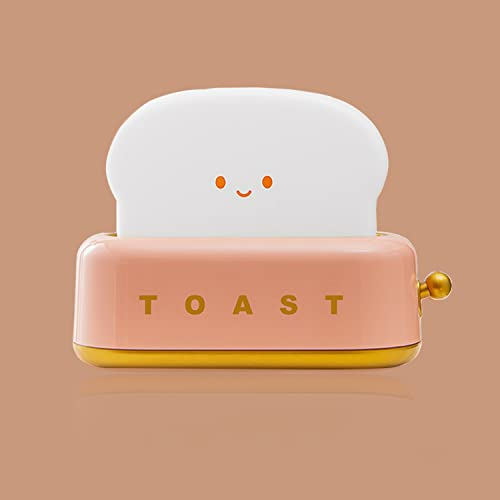 Woukksy Nachtlicht Süßer Toaster LED,Nachtlicht Baby & Kinder Nachttischlampe Wiederaufladbar Dimmbar mit Timer, Geschenk-Helligkeit Stufenlos Einstellbar Sehr gut für Kinderzimmer,Rosa