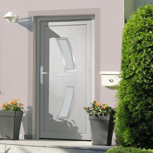 vidaXL Porta Ingresso Bianca 98x208 cm in PVC, porta, porta di ingresso, porta d'ingresso in PVC, porta entrata, porta in PVC, porte, porte in PVC