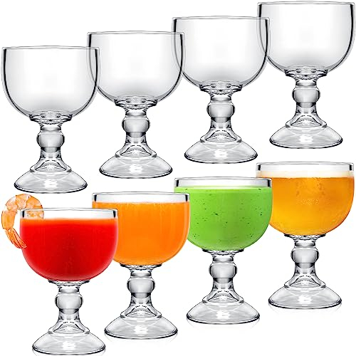 Tanlade Margarita Schooner Gläser, extra groß, krallenförmige Garnelengläser, großer Kelch, für Cocktail, Coronaritas, Margaritas, 8 Stück