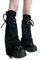 Sexybody Beinstulpen für Damen und Mädchen, Y2K, Kawaii, coole Gothic-Ausgestellte Beinstulpen, Gyaru, Punk, langes Bein, Baggy, Grunge Socken, Denim, Schwarz844, Einheitsgröße