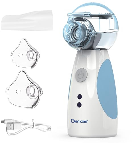 Berrcom Inhalateur Nébuliseur pour adultes et enfants Portable Inhalato avec Design portable, Facile à utiliser - Portable, Léger, Ultra silencieux & Pulvérisation très efficace