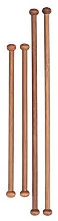 Lot de 4 Macramé Tige de Suspension, Tige de Penderie Ronde en Bois, Bâtons de Santal en Bois pour Rubans de Mariage Chambre Salon Décoration Goujons